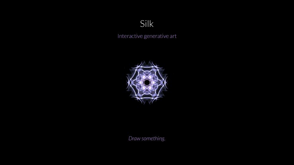 Screenshot of weavesilk.com: Silk – Interactive Generative Art (2011)