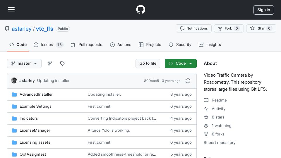 Screenshot of github.com: Show HN: Open-sourced (road) traffic counting application