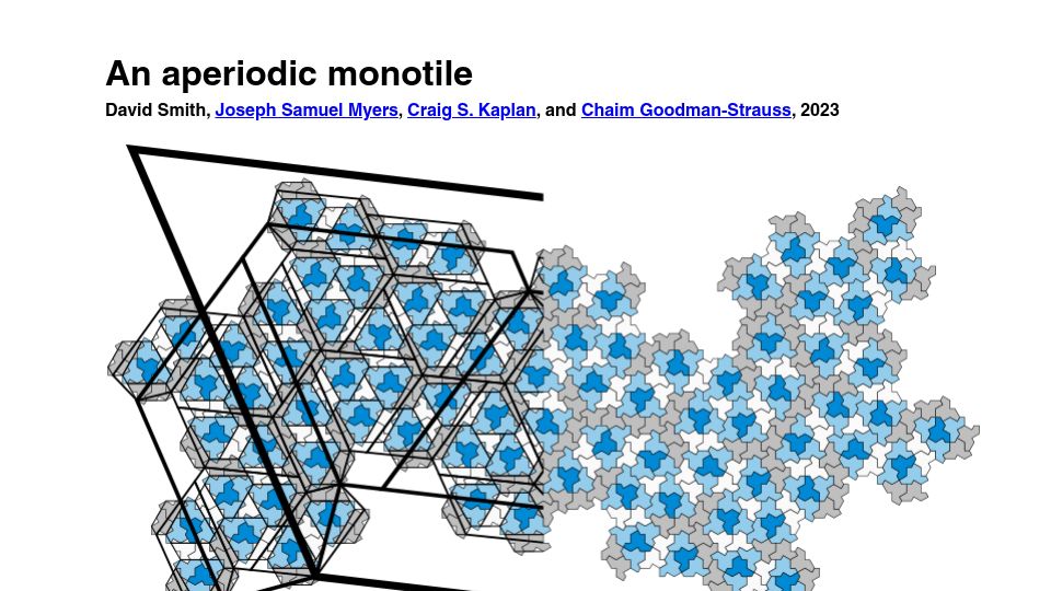 Screenshot of cs.uwaterloo.ca: An Aperiodic Monotile (2023)