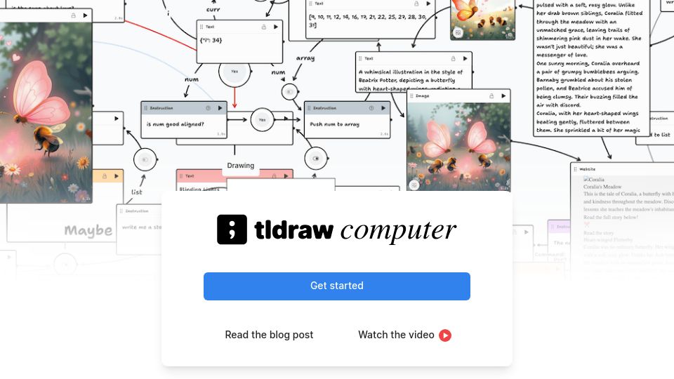 Screenshot of computer.tldraw.com: Tldraw Computer