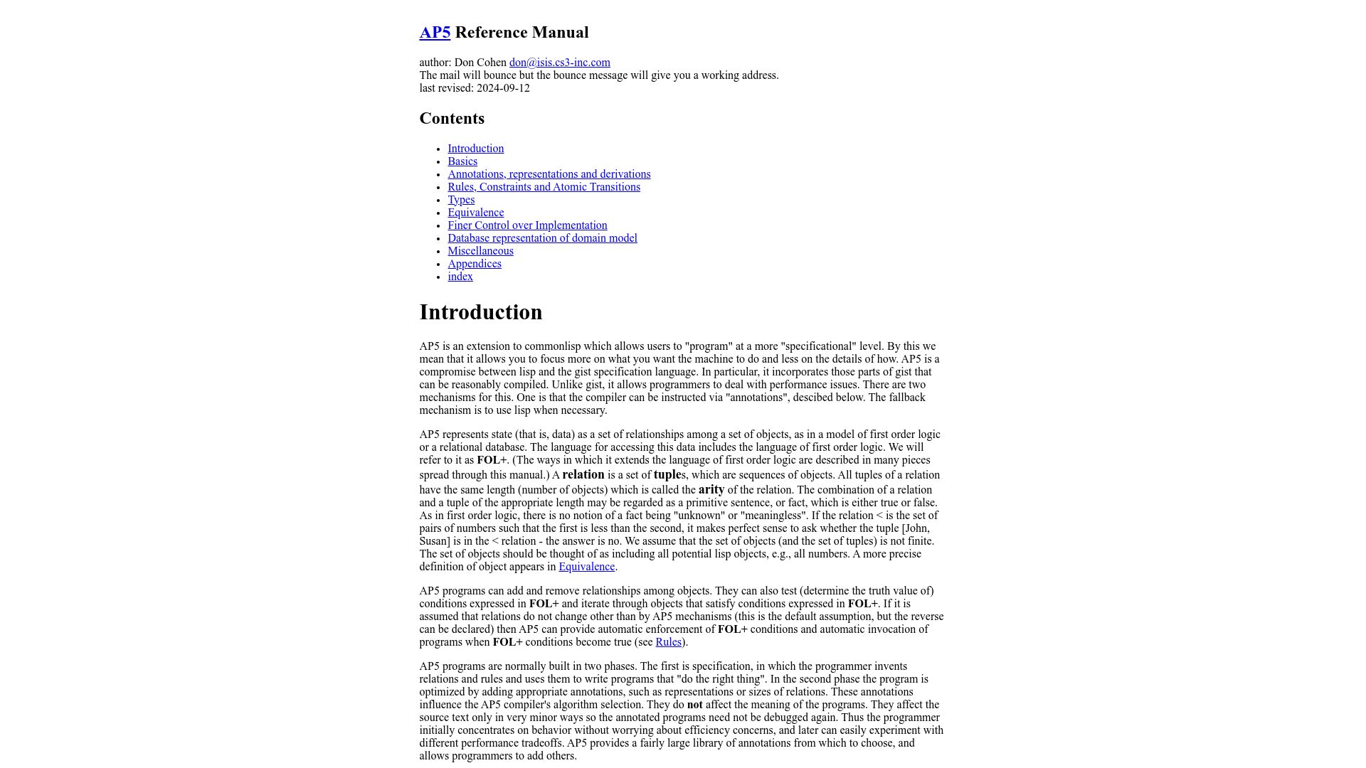 Screenshot of ap5.com: Relational Lisp – AP5