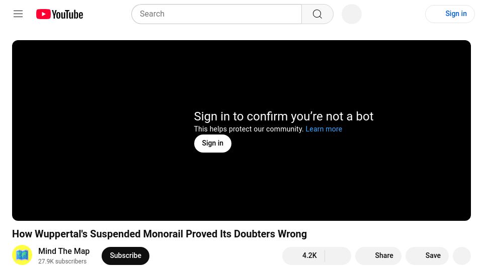 Screenshot of youtube.com: Wuppertal's suspended monorail proved its doubters wrong [video]