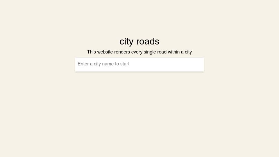 Screenshot of anvaka.github.io: City Roads: A tool to draw all roads in a city at once