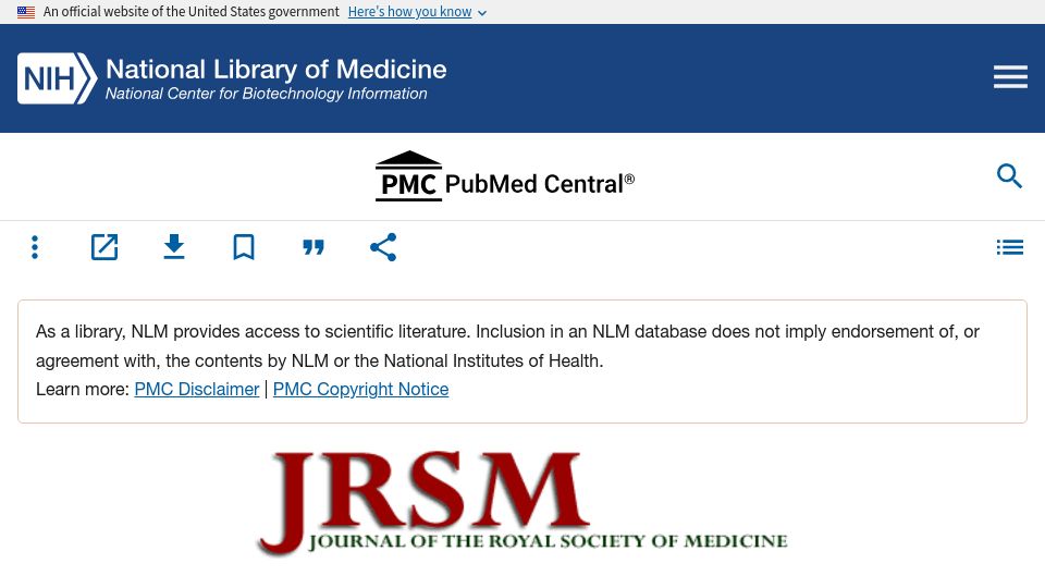 Screenshot of pmc.ncbi.nlm.nih.gov: Mass psychogenic illness and the social network (2012)