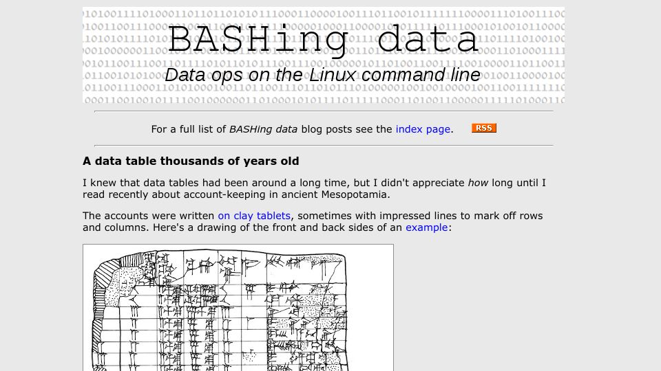 Screenshot of datafix.com.au: A data table thousands of years old (2020)