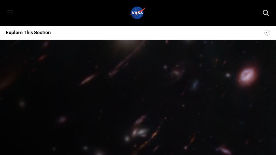 Screenshot of science.nasa.gov: First Actively Forming Galaxy as Lightweight as Young Milky Way