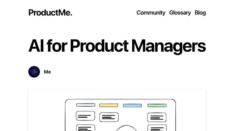 Screenshot of productme.org: There is no such thing as AI Product Manager – What PMs need to know about LLMs