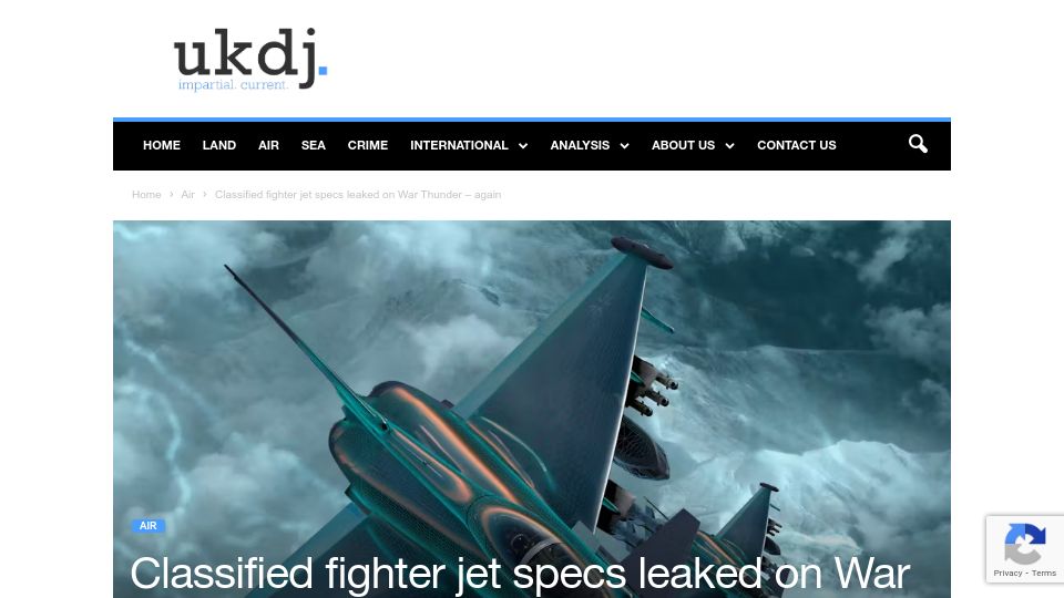 Screenshot of ukdefencejournal.org.uk: Classified fighter jet specs leaked on War Thunder forums