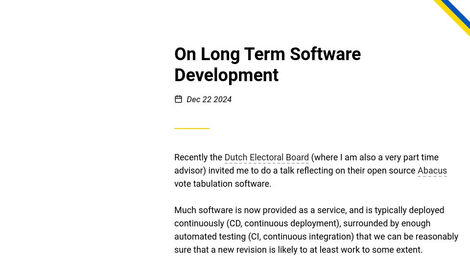 Screenshot of berthub.eu: Long Term Software Development