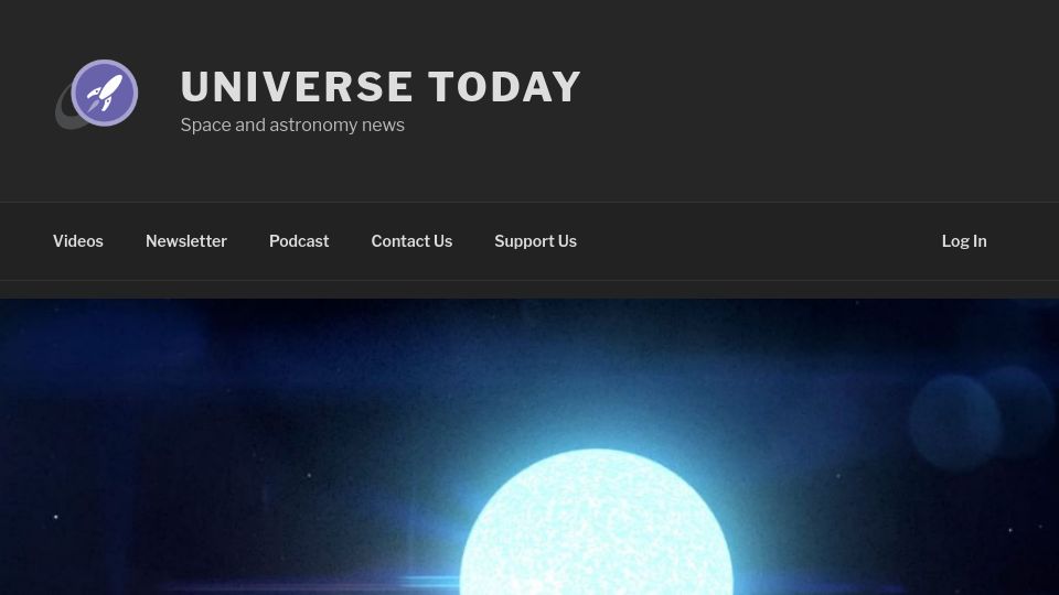 Screenshot of universetoday.com: Neutron Stars with Less Mass Than a White Dwarf Might Exist