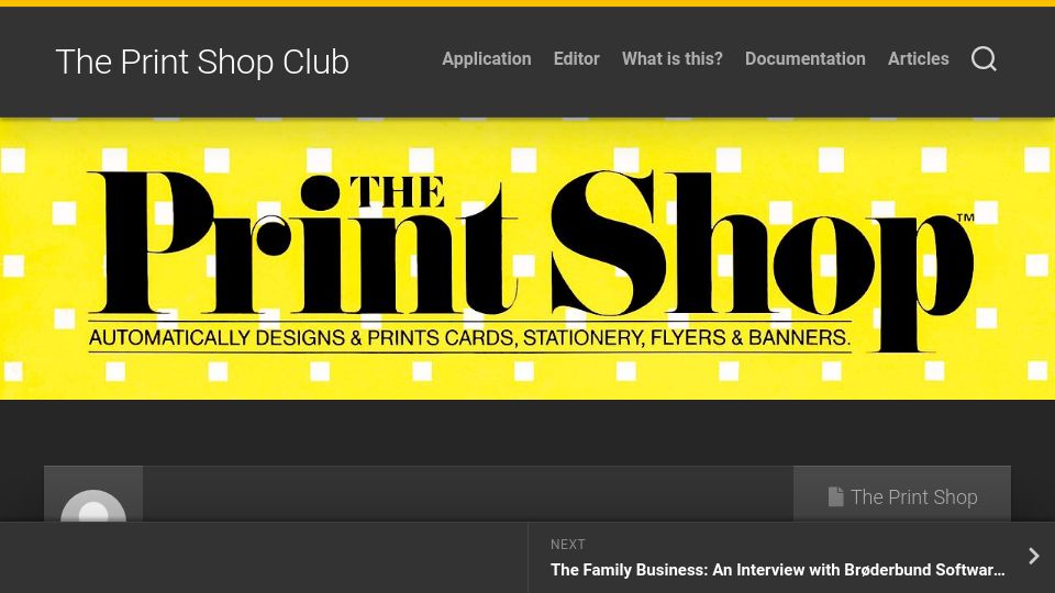 Screenshot of theprintshop.club: A Tongue-in-Cheek Look Back at Broderbund's 'The Print Shop'