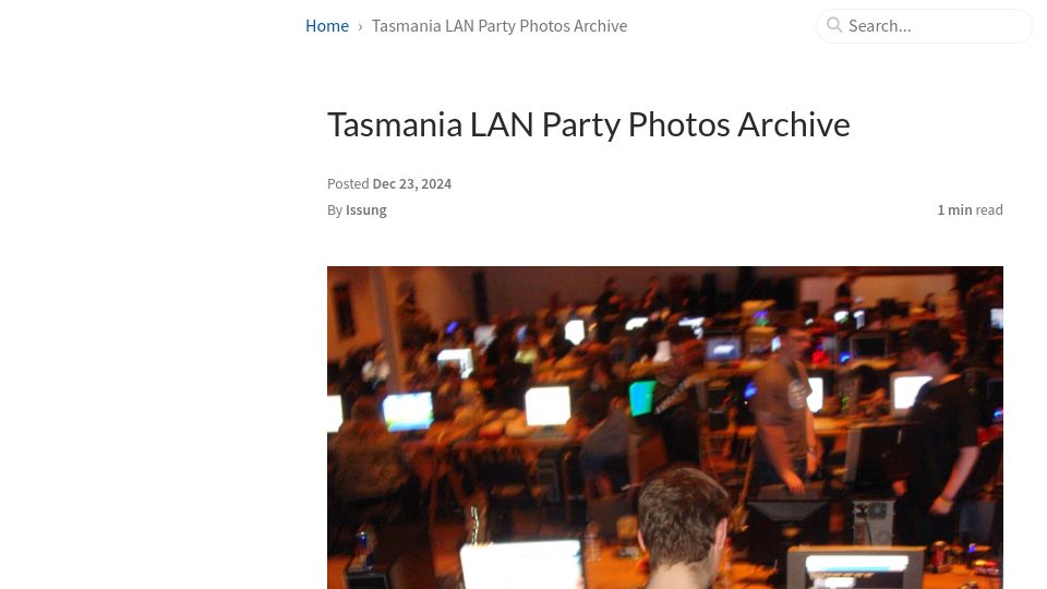 Screenshot of issung.com: 1584 LAN party photos from 1996 – 2010 from Australia's island state archived
