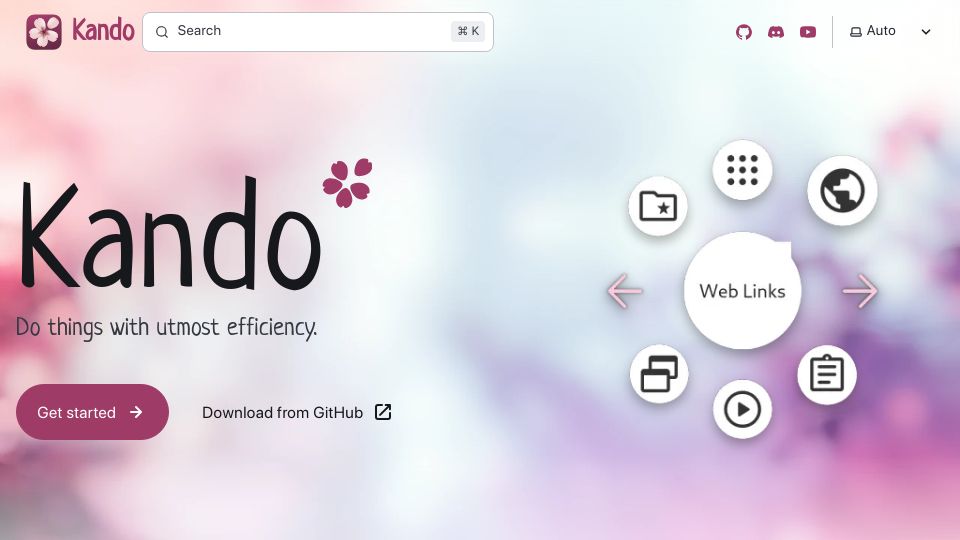 Screenshot of kando.menu: Show HN: Kando – A cross-platform pie menu for your desktop