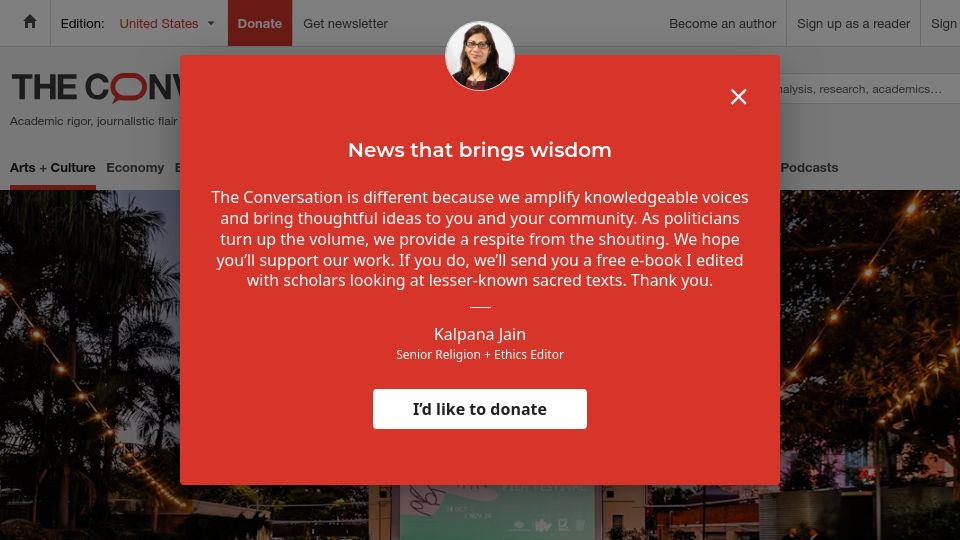 Screenshot of theconversation.com: Netflix will never beat outdoor cinema in Australia