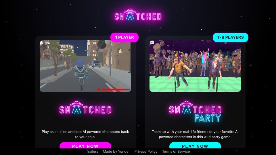 Screenshot of playsnatched.com: Show HN: My party game where AI decides if you’re funny