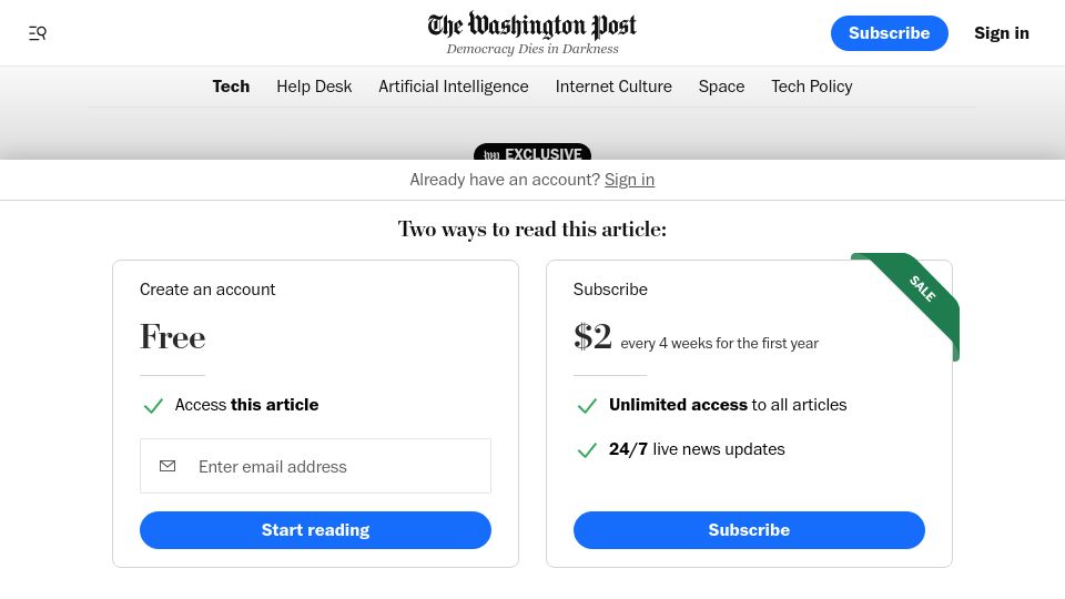 Screenshot of washingtonpost.com: Israel built an 'AI factory' for war. It unleashed it in Gaza