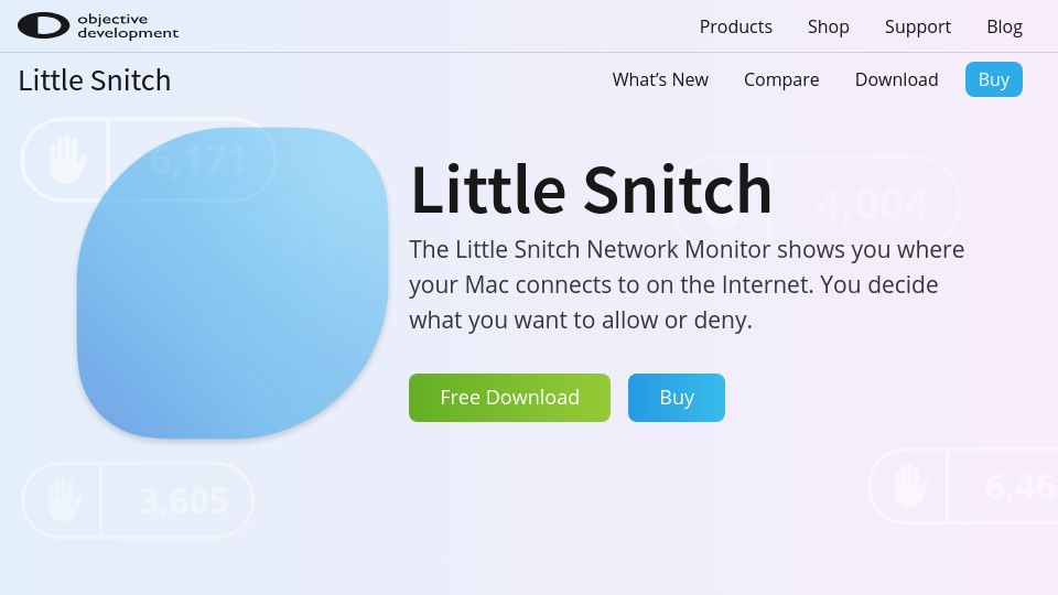 Screenshot of obdev.at: Little Snitch: Network Monitor and Application Firewall for macOS