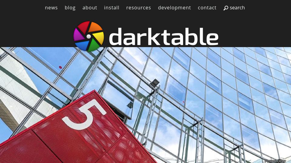 Screenshot of darktable.org: Darktable 5.0.0
