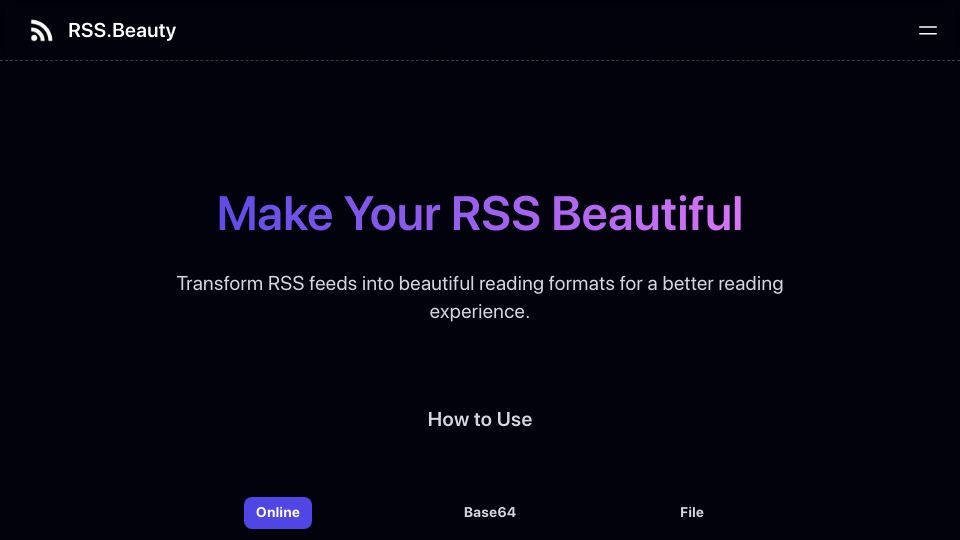 Screenshot of rss.beauty: Show HN: RSS.Beauty – Make Your RSS Beautiful