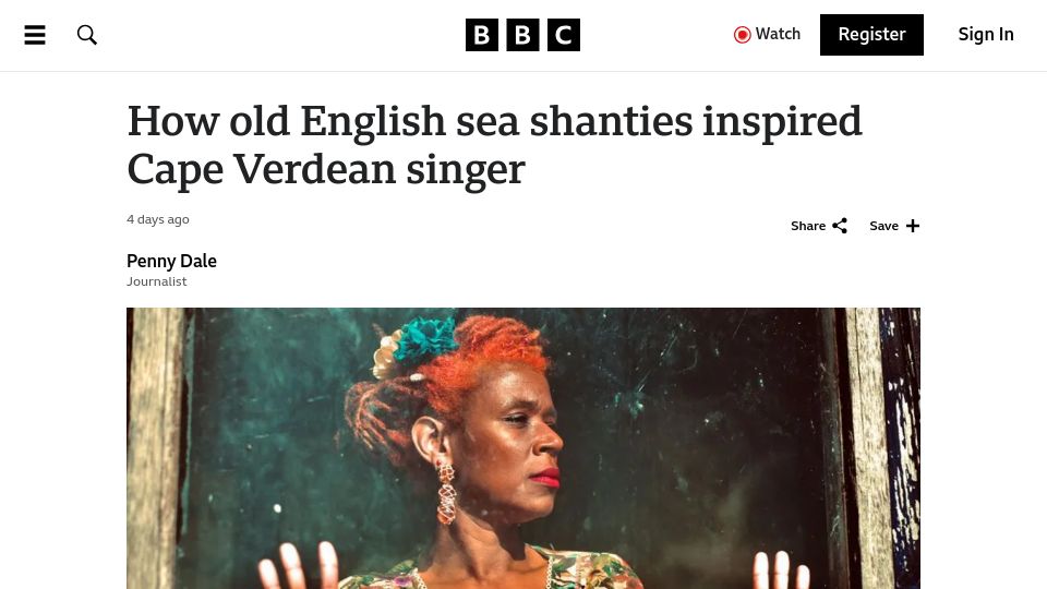 Screenshot of bbc.com: The most stunning portrait that I have ever seen