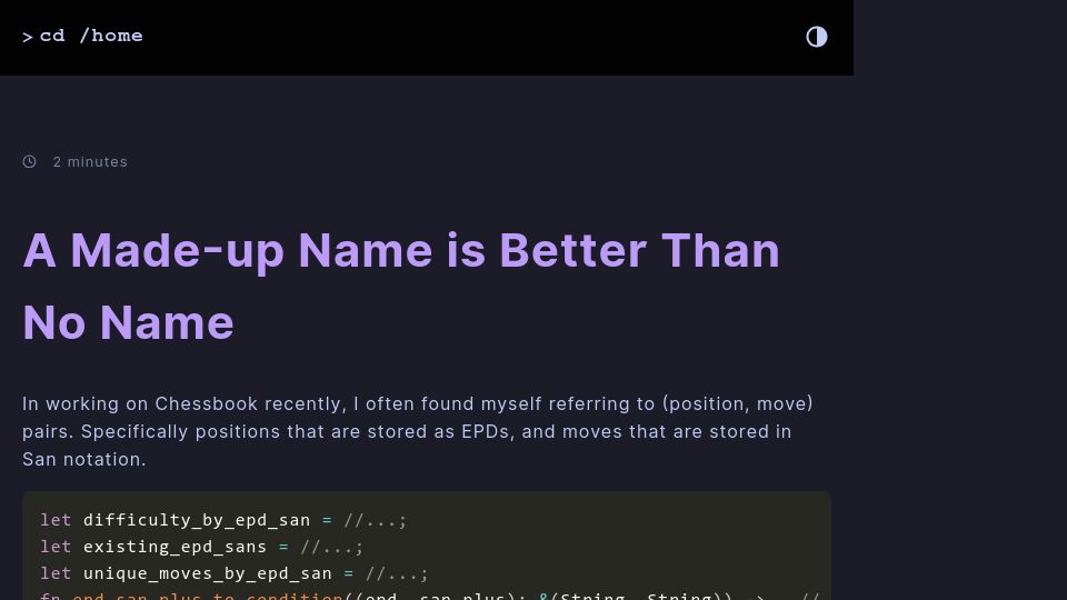 Screenshot of mbuffett.com: A made-up name is better than no name