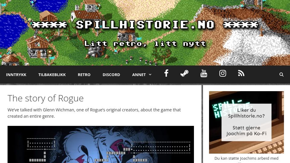 Screenshot of spillhistorie.no: The story of Rogue