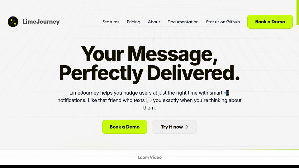 Screenshot of limejourney.com: Show HN: LimeJourney – open-source Customer Engagement Platform