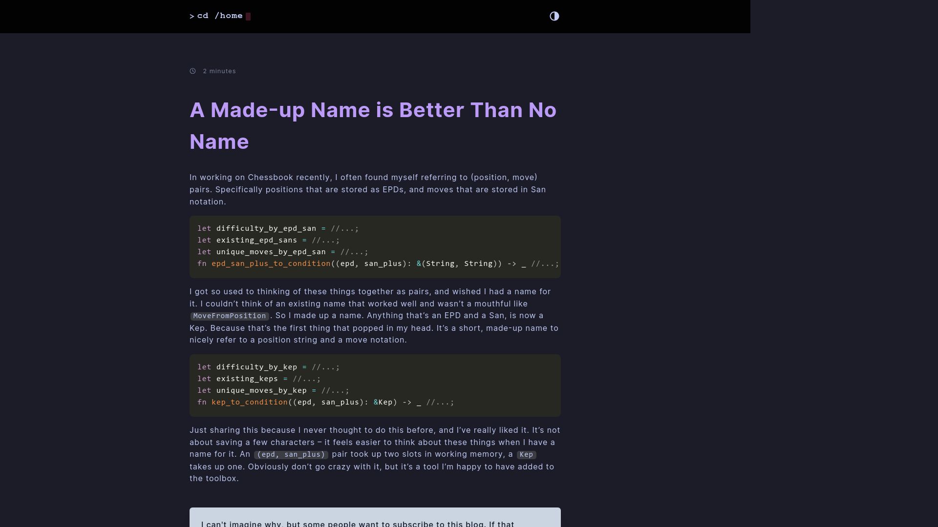 Screenshot of mbuffett.com: A made-up name is better than no name