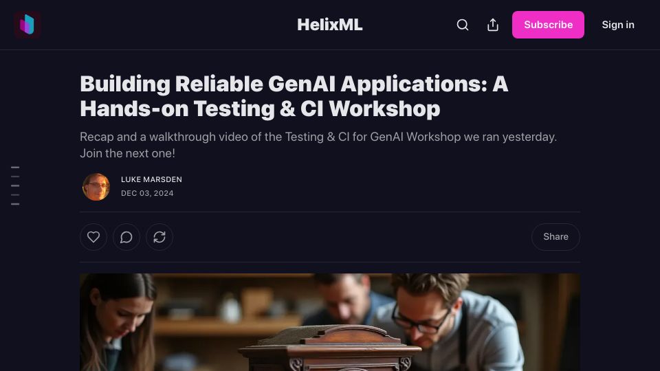 Screenshot of blog.helix.ml: Test Driven Development (TDD) for your LLMs? Yes please, more of that please