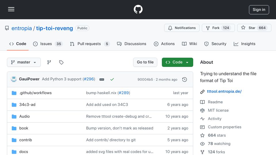 Screenshot of github.com: Reverse engineering the Ravensburger TipToi pen