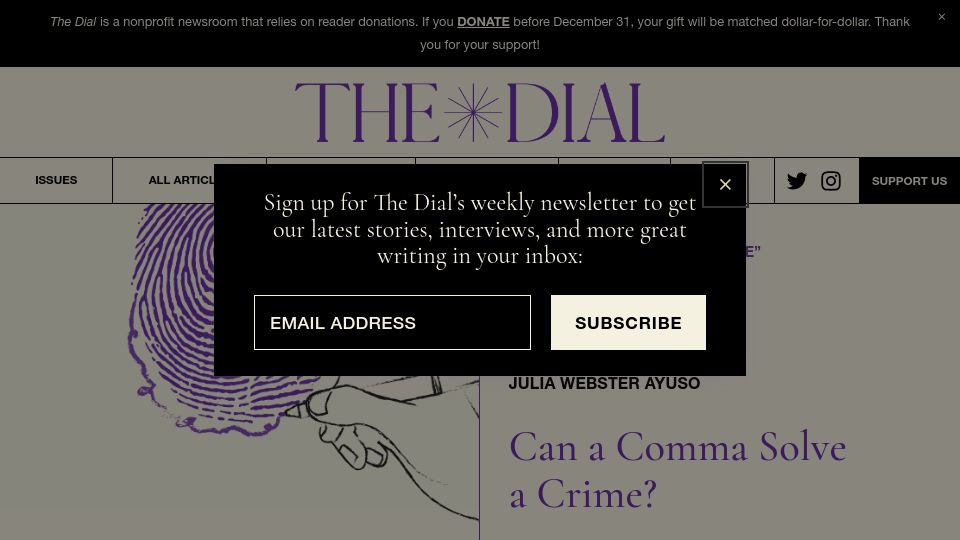 Screenshot of thedial.world: Forensic linguists use grammar, syntax and vocabulary to help crack cold cases