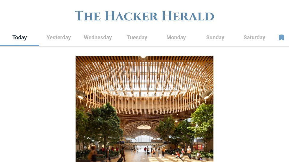 Screenshot of hackerherald.com: Show HN: Hacker Herald – like HN but with crowdsourced pics and subtitles