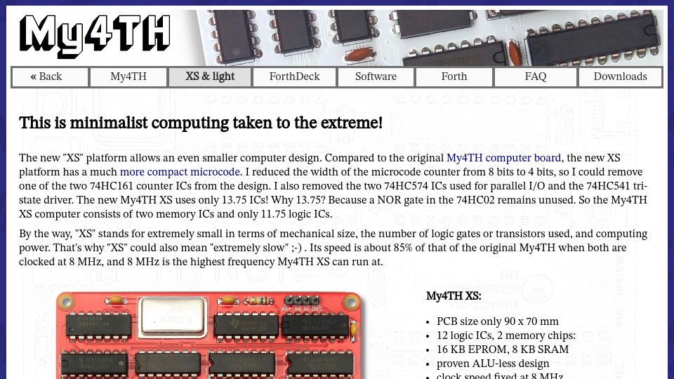 Screenshot of mynor.org: My4th Light – Custom 8-Bit Forth CPU