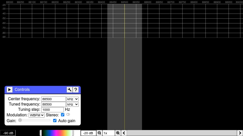 Screenshot of radio.ea1iti.es: Show HN: I built an HTML5 RTL-SDR application