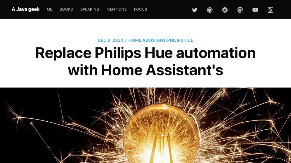 Screenshot of blog.frankel.ch: Replace Philips Hue Automation with Home Assistant's