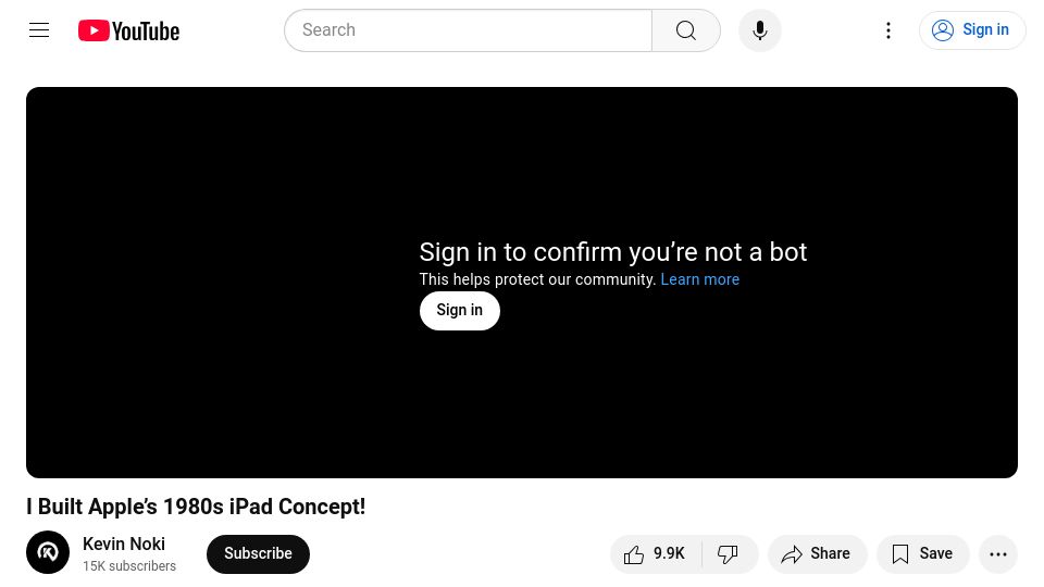 Screenshot of youtube.com: He Built Apple's 1980s iPad Concept [video]