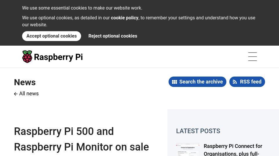 Screenshot of tomshardware.com: Raspberry Pi 500 Review: The keyboard is the computer, again