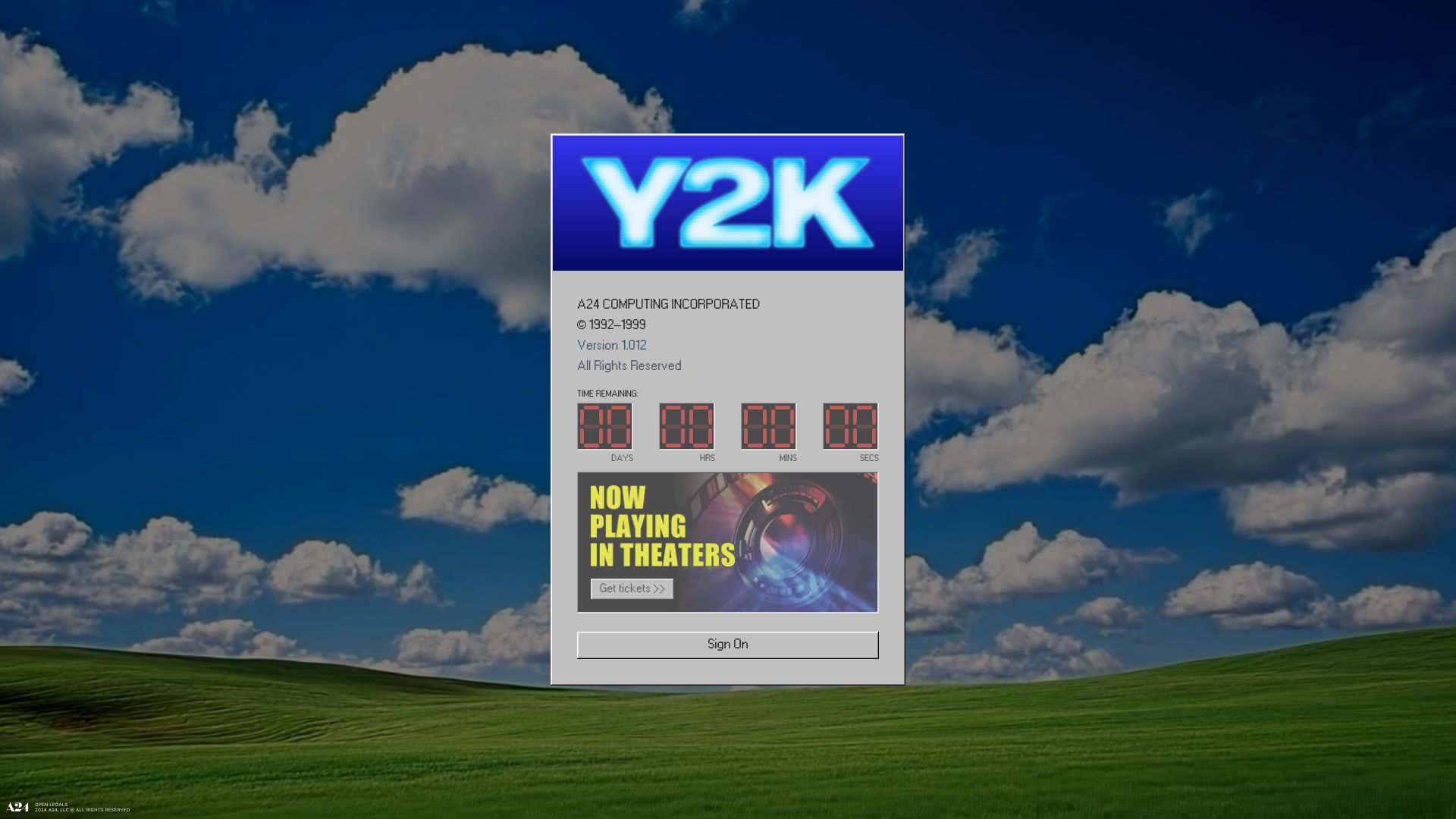 Screenshot of y2k.movie: Y2K