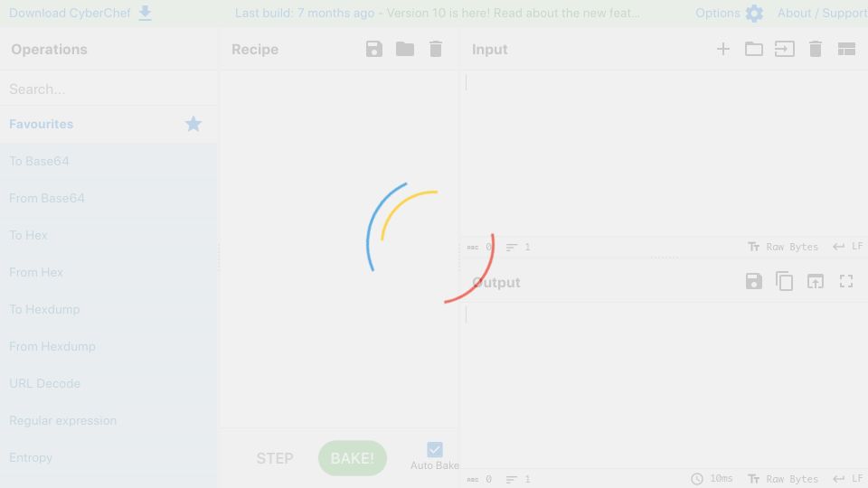 Screenshot of gchq.github.io: CyberChef from GCHQ: Cyber Swiss Army Knife