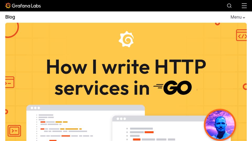 Screenshot of grafana.com: How I write HTTP services in Go after 13 years