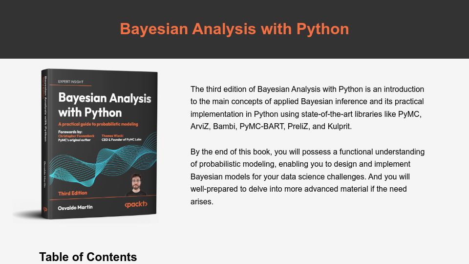 Screenshot of bap.com.ar: Bayesian Analysis with Python