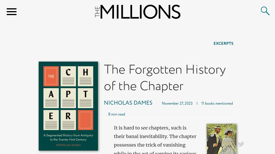 Screenshot of themillions.com: History of the Chapter
