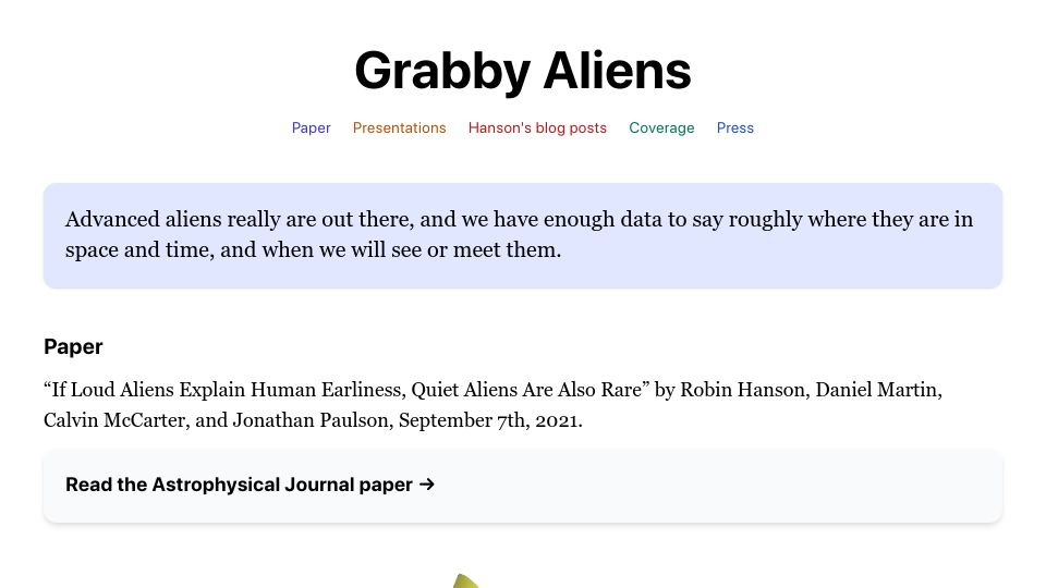 Screenshot of grabbyaliens.com: Grabby Aliens (2021)