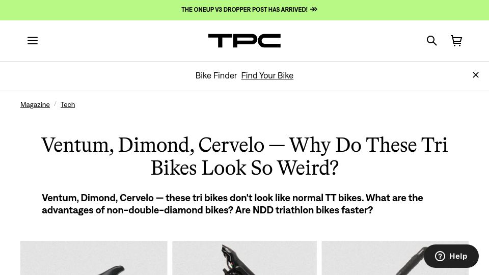 Screenshot of theproscloset.com: Ventum, Dimond, Cervelo – Why do these triathlon bikes look so weird?