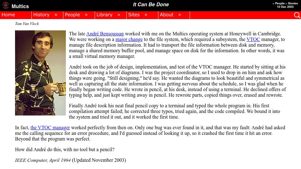 Screenshot of multicians.org: It Can Be Done (2003)
