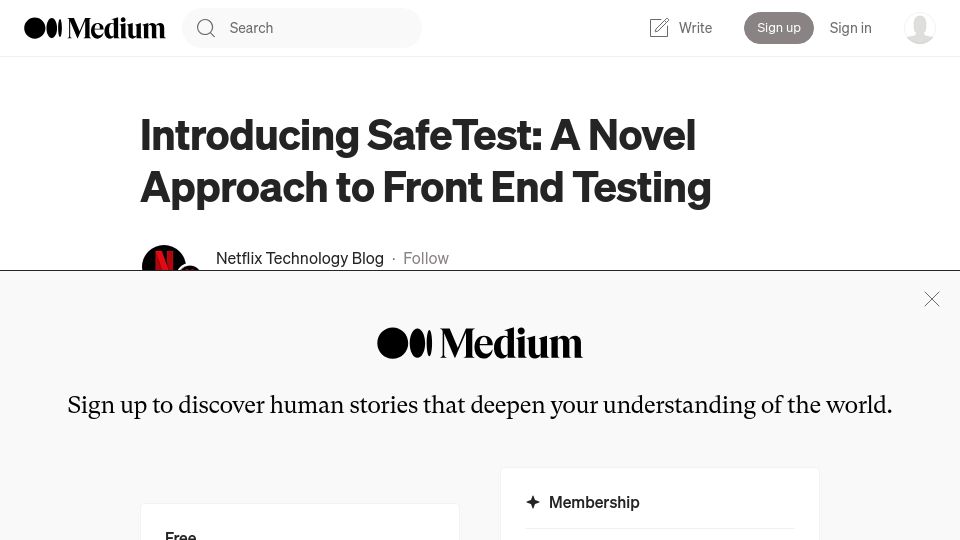 Screenshot of netflixtechblog.com: SafeTest: A novel approach to front end testing