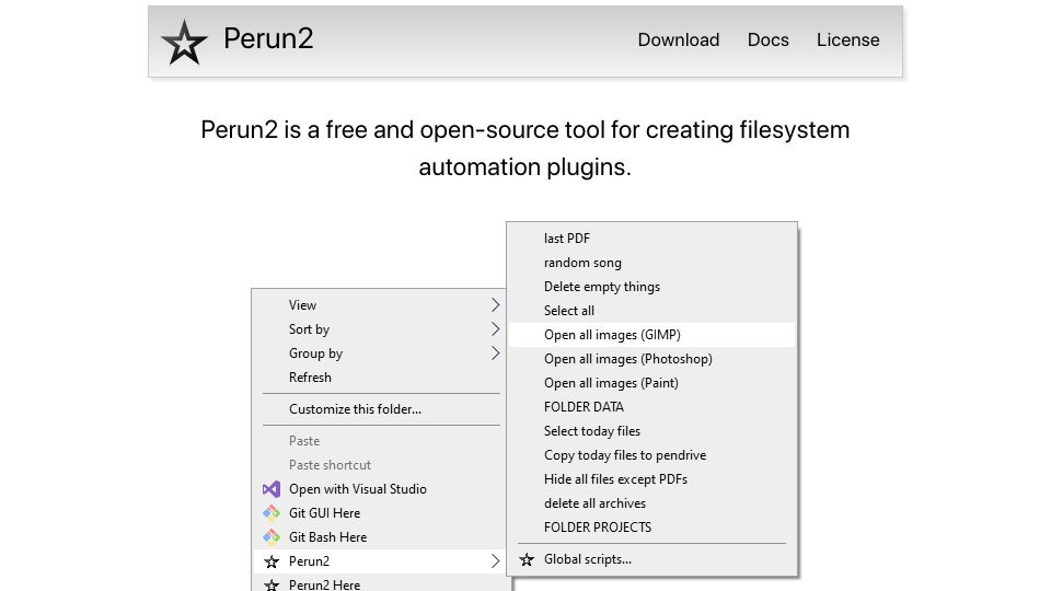 Screenshot of perun2.org: Perun2 Programming Language