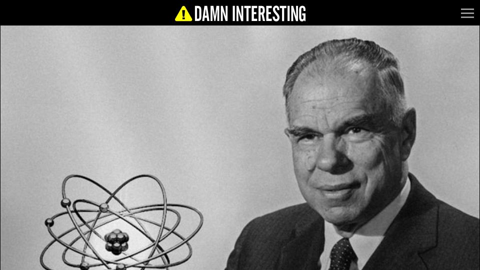 Screenshot of damninteresting.com: The Isle of Doctor Seaborg (2013)