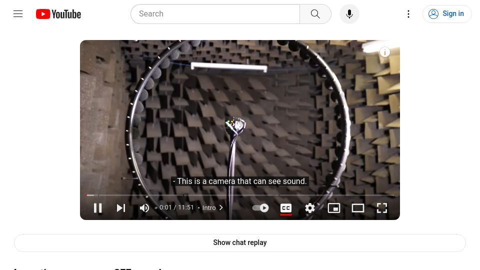 Screenshot of youtube.com: Acoustic cameras can see sound (2023) [video]