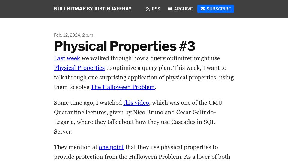 Screenshot of buttondown.email: Physical Properties #3